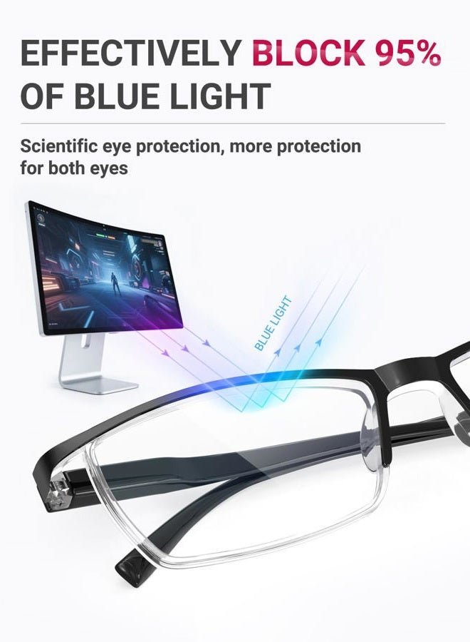 TERAISE 4PCS Fashion Anti-blue light Reading Glasses Men Women Computer Reader(2.25X) - Image 2